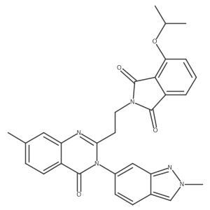 4-isopropoxy-2-(2-(7-methyl-3-(2-methyl-2H-indazol-6-yl)-4-oxo-3,4-dihydroquinazolin-2-yl)ethyl)isoindoline-1,3-dione结构式