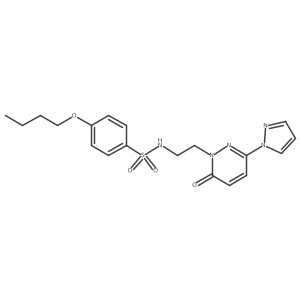 4-butoxy-N-(2-(6-oxo-3-(1H-pyrazol-1-yl)pyridazin-1(6H)-yl)ethyl)benzenesulfonamide Structure