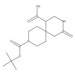 9-[(Tert-butoxy)carbonyl]-4-oxo-3,9-diazaspiro[5.5]undecane-1-carboxylic acid结构式