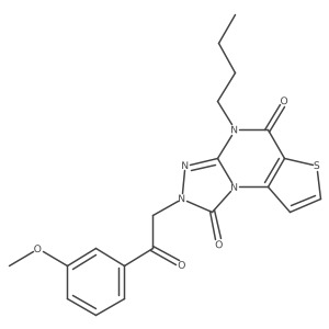 8-Butyl-11-[2-(3-methoxyphenyl)-2-oxoethyl]-5-thia-1,8,10,11-tetrazatricyclo[7.3.0.02,6]dodeca-2(6),3,9-triene-7,12-dione Structure