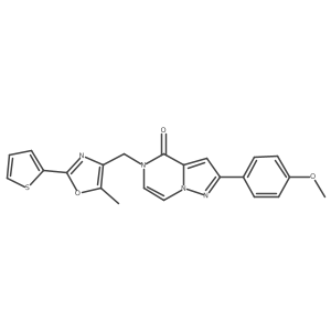 2-(4-methoxyphenyl)-5-((5-methyl-2-(thiophen-2-yl)oxazol-4-yl)methyl)pyrazolo[1,5-a]pyrazin-4(5H)-one Structure