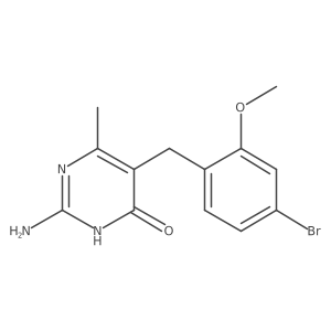2-Amino-5-(4-bromo-2-methoxybenzyl)-6-methylpyrimidin-4-ol结构式
