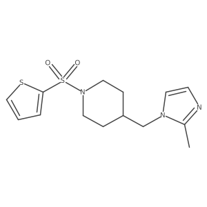 4-((2-methyl-1H-imidazol-1-yl)methyl)-1-(thiophen-2-ylsulfonyl)piperidine Structure