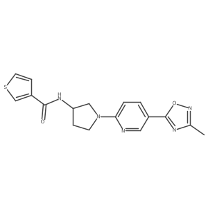 N-{1-[5-(3-methyl-1,2,4-oxadiazol-5-yl)pyridin-2-yl]pyrrolidin-3-yl}thiophene-3-carboxamide结构式