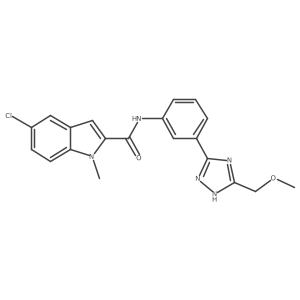 5-chloro-N-{3-[5-(methoxymethyl)-1H-1,2,4-triazol-3-yl]phenyl}-1-methyl-1H-indole-2-carboxamide结构式