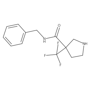 N-benzyl-3-(trifluoromethyl)pyrrolidine-3-carboxamide结构式
