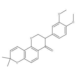 4H,8H-Benzo[1,2-b:3,4-ba(2)]dipyran-4-one, 3-(3,4-dimethoxyphenyl)-2,3-dihydro-8,8-dimethyl- Structure