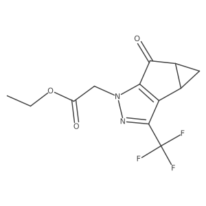 ethyl 2-(5-oxo-3-(trifluoromethyl)-3b,4,4a,5-tetrahydro-1H-cyclopropa[3,4]cyclopenta[1,2-c]pyrazol-1-yl)acetate结构式