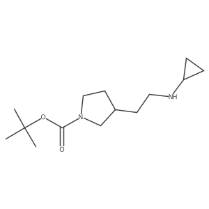 tert-Butyl 3-(2-(cyclopropylamino)ethyl)pyrrolidine-1-carboxylate结构式