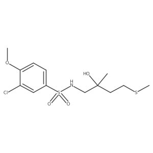 3-chloro-N-(2-hydroxy-2-methyl-4-(methylthio)butyl)-4-methoxybenzenesulfonamide结构式