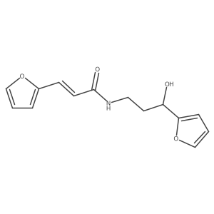 (E)-3-(furan-2-yl)-N-(3-(furan-2-yl)-3-hydroxypropyl)acrylamide结构式