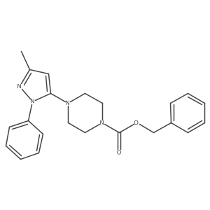 4-(3-Methyl-1-phenyl-1H-pyrazol-5-yl)-1-piperazinecarboxylic acid phenylmethyl ester结构式