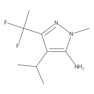 3-(1,1-Difluoroethyl)-1-methyl-4-(propan-2-yl)-1H-pyrazol-5-amine结构式