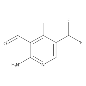 2-amino-5-(difluoromethyl)-4-iodo-pyridine-3-carbaldehyde结构式