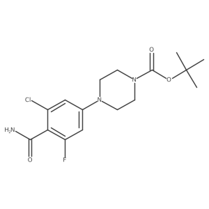 1,1-Dimethylethyl 4-[4-(aminocarbonyl)-3-chloro-5-fluorophenyl]-1-piperazinecarboxylate Structure