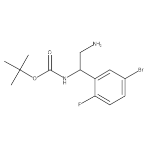 tert-butyl N-[2-amino-1-(5-bromo-2-fluorophenyl)ethyl]carbamate结构式