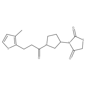 3-(1-(3-(3-Methylthiophen-2-yl)propanoyl)pyrrolidin-3-yl)thiazolidine-2,4-dione结构式