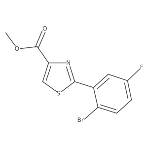 Methyl 2-(2-Bromo-5-fluorophenyl)thiazole-4-carboxylate结构式