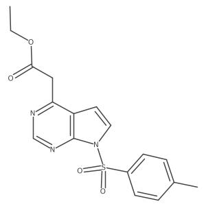 Ethyl 7-[(4-methylphenyl)sulfonyl]-7H-pyrrolo[2,3-d]pyrimidine-4-acetate结构式