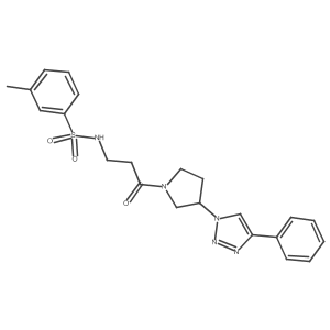 3-methyl-N-(3-oxo-3-(3-(4-phenyl-1H-1,2,3-triazol-1-yl)pyrrolidin-1-yl)propyl)benzenesulfonamide Structure