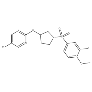 5-Chloro-2-((1-((3-fluoro-4-methoxyphenyl)sulfonyl)pyrrolidin-3-yl)oxy)pyrimidine Structure