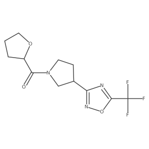 (Tetrahydrofuran-2-yl)(3-(5-(trifluoromethyl)-1,2,4-oxadiazol-3-yl)pyrrolidin-1-yl)methanone Structure