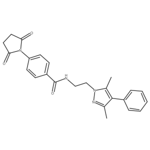 N-(2-(3,5-dimethyl-4-phenyl-1H-pyrazol-1-yl)ethyl)-4-(2,5-dioxopyrrolidin-1-yl)benzamide结构式