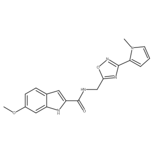 6-methoxy-N-((3-(1-methyl-1H-pyrrol-2-yl)-1,2,4-oxadiazol-5-yl)methyl)-1H-indole-2-carboxamide Structure
