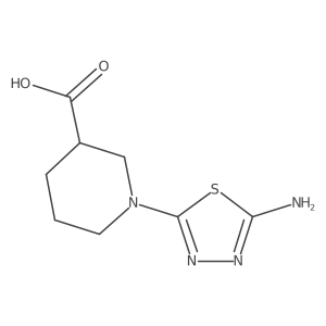1-(5-Amino-1,3,4-thiadiazol-2-yl)piperidine-3-carboxylic acid结构式