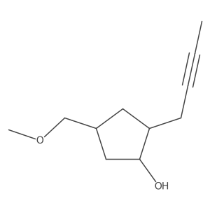 2-(But-2-yn-1-yl)-4-(methoxymethyl)cyclopentan-1-ol结构式