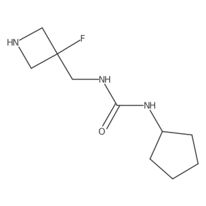 1-Cyclopentyl-3-[(3-fluoroazetidin-3-yl)methyl]urea结构式