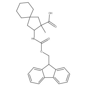 3-({[(9H-fluoren-9-yl)methoxy]carbonyl}amino)-2-methylspiro[4.5]decane-2-carboxylic acid结构式
