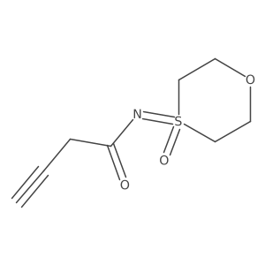 N-(4-oxo-1,4lambda6-oxathian-4-ylidene)but-3-ynamide Structure