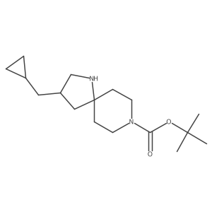 Tert-butyl 3-(cyclopropylmethyl)-1,8-diazaspiro[4.5]decane-8-carboxylate结构式