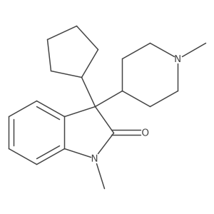 3-Cyclopentyl-1,3-dihydro-1-methyl-3-(1-methyl-4-piperidinyl)-2H-indol-2-one结构式