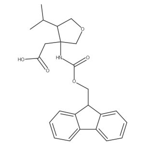 2-[3-({[(9H-fluoren-9-yl)methoxy]carbonyl}amino)-4-(propan-2-yl)oxolan-3-yl]acetic acid结构式