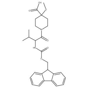 1-[(2S)-2-({[(9H-fluoren-9-yl)methoxy]carbonyl}amino)-3-methylbutanoyl]-4-methoxypiperidine-4-carboxylic acid结构式