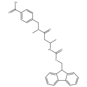 4-{[(3R)-3-({[(9H-fluoren-9-yl)methoxy]carbonyl}amino)-N-methylbutanamido]methyl}benzoic acid结构式