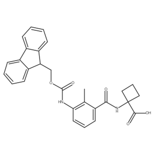 1-[3-({[(9H-fluoren-9-yl)methoxy]carbonyl}amino)-2-methylbenzamido]cyclobutane-1-carboxylic acid Structure