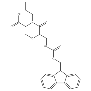 2-[3-({[(9H-fluoren-9-yl)methoxy]carbonyl}amino)-2-methoxy-N-propylpropanamido]acetic acid结构式