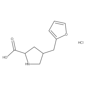 rel-(2S,4S)-4-(Furan-2-ylmethyl)pyrrolidine-2-carboxylic acid hydrochloride Structure