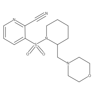 3-[2-(Morpholin-4-ylmethyl)piperidin-1-yl]sulfonylpyridine-2-carbonitrile Structure