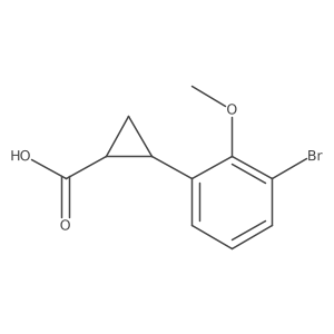 rac-(1R,2R)-2-(3-bromo-2-methoxyphenyl)cyclopropane-1-carboxylic acid Structure
