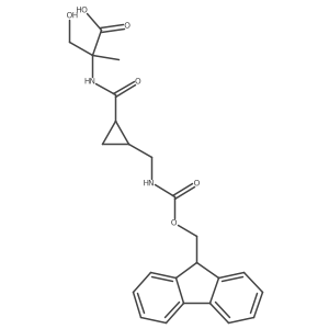 rac-2-{[(1R,2S)-2-[({[(9H-fluoren-9-yl)methoxy]carbonyl}amino)methyl]cyclopropyl]formamido}-3-hydroxy-2-methylpropanoic acid结构式