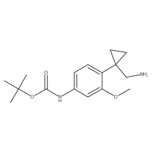 tert-butyl N-{4-[1-(aminomethyl)cyclopropyl]-3-methoxyphenyl}carbamate结构式