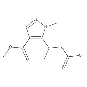 3-[4-(methoxycarbonyl)-1-methyl-1H-pyrazol-5-yl]butanoic acid Structure