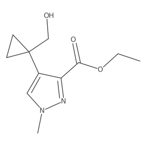 ethyl 4-[1-(hydroxymethyl)cyclopropyl]-1-methyl-1H-pyrazole-3-carboxylate结构式