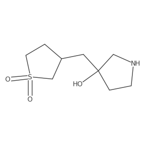 3-[(3-Hydroxypyrrolidin-3-yl)methyl]-1lambda6-thiolane-1,1-dione结构式