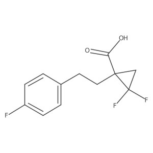 2,2-Difluoro-1-[2-(4-fluorophenyl)ethyl]cyclopropane-1-carboxylic acid结构式