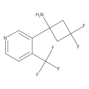 3,3-Difluoro-1-[4-(trifluoromethyl)pyridin-3-yl]cyclobutan-1-amine结构式